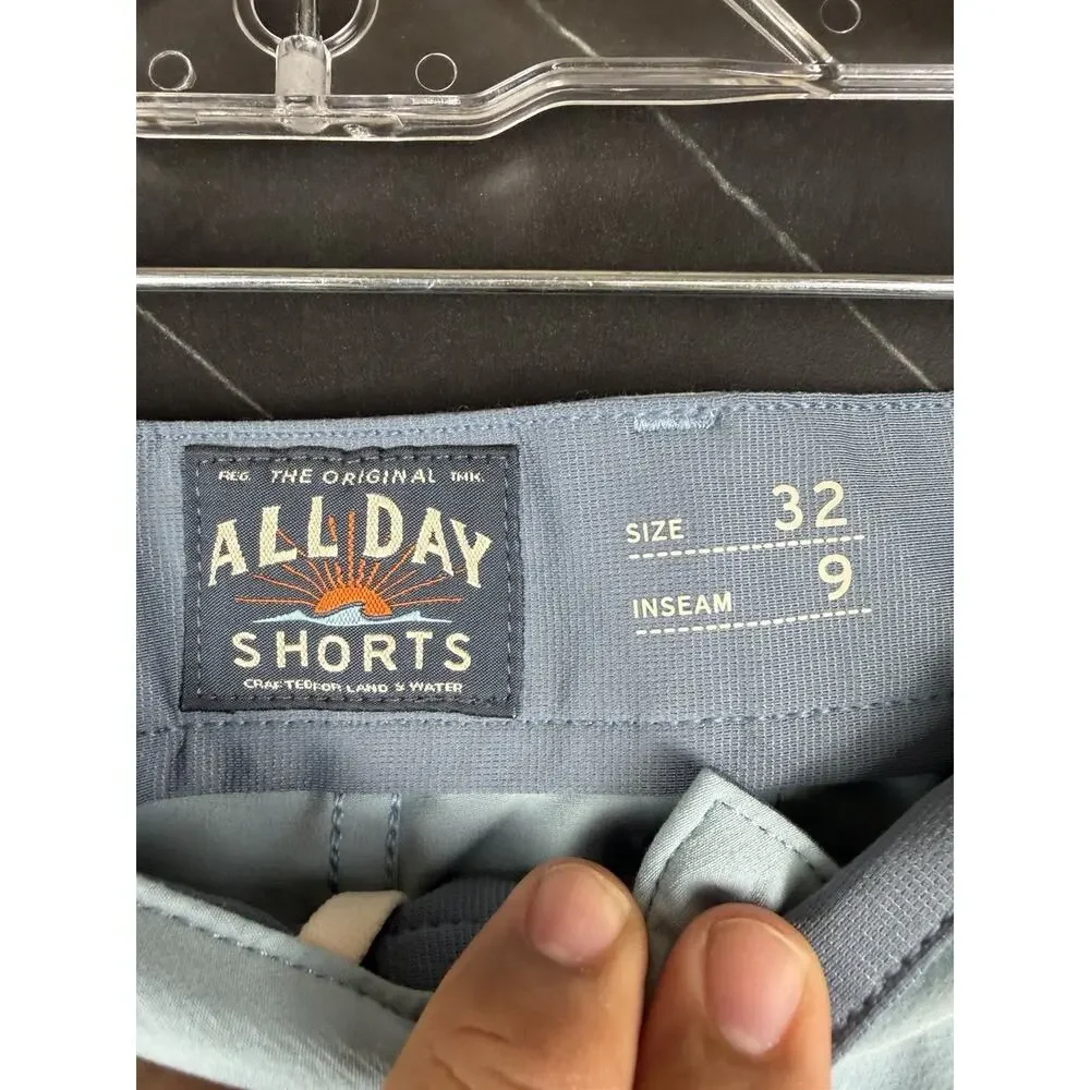 Faherty All Day Shorts Men’s 32 9” Inseam Stretch Chino Blue Tan Rust Set Of 3
